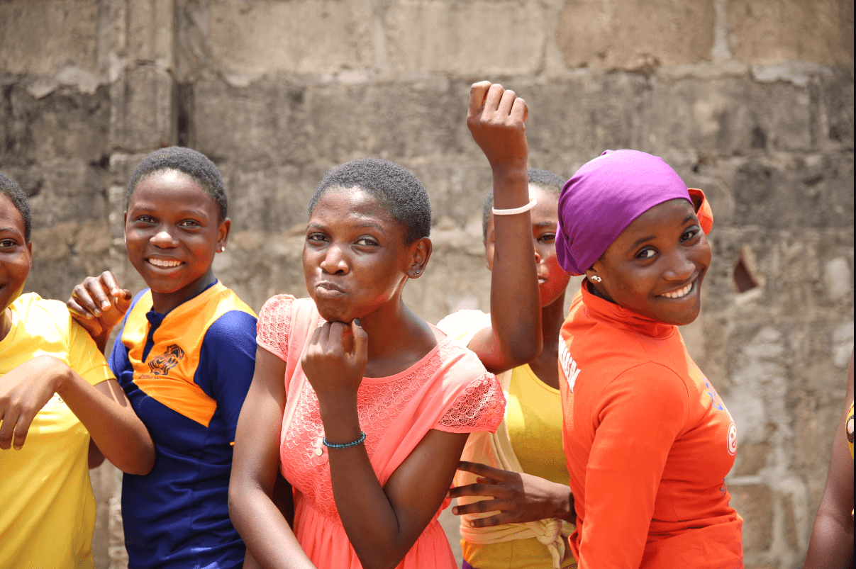 Picture of a group of girls in Nigeria, 2017